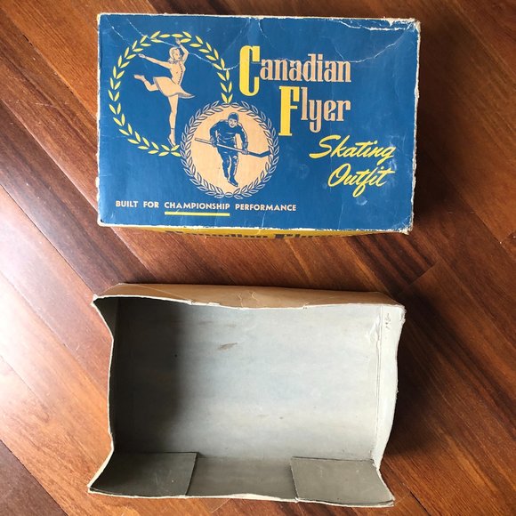 Vintage Cardboard Box Canadian Flyer Ice Skates - Picture 2 of 8